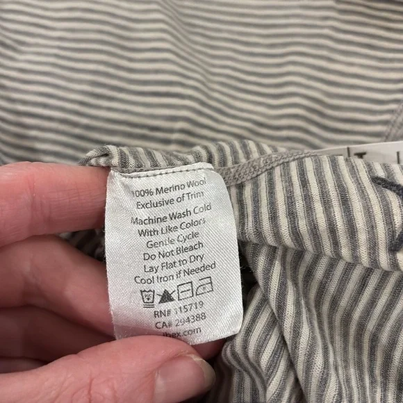 Ibex Merino Wool Gray Striped Short Sleeve Tee - Picture 10 of 10